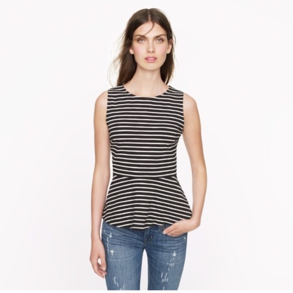 J.Crew Ponte Peplum Top - White - Picture 7 of 9